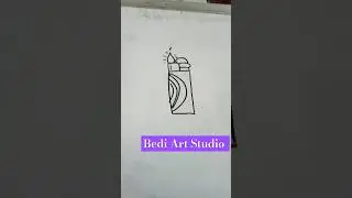 Easy drawing of gas lighter using rectangle🕯️🔥 #Bedi_Art_Studio #followforfollowback #viralshorts