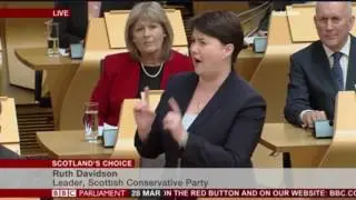 First Minister Nicola Sturgeon told to 'Sit Down' by Ruth Davidson