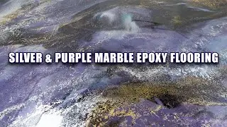 Unbelievable Silver, Purple & Gold Metallic Marble Epoxy Flooring Transformation!