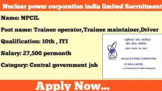 #NPCIL2020 #Dickensjobs.     NPCIL Recruitment Announced!!  Apply Now...