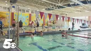 Springdale students take swim tests at the Jones Center