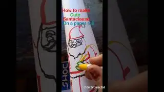 How to make Cute Santaclause Drawing on a Paper Roll# Doms brush pens #shortsviral