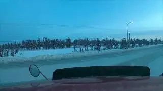2020 Ice roads Yellowknife, NT. YK Dispatch to Meadows control point