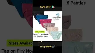 🛍️🔥50% OFF Pack of 6 #Panties Soft #Cotton #Underwear Panties For Women ✅🔗 Link In Description