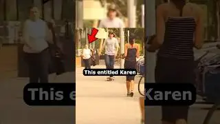 Entitled Karen Chases After Skateboarder