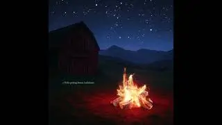Starfall & Firelight🔥✨ | Cozy Night Ambience by the Barn (30s Loop) #whisperingmoonambience #sleep