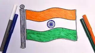 Easy Indian Flag Drawing For Kids | Indian Flag Coloring | Bharat Tiranga Coloring for Kids