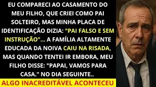 Fui ao casamento do meu filho, que criei sozinho como pai solteiro, mas no lugar do meu nome est