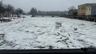City of Portland monitors rising Grand River levels, ice accumulation