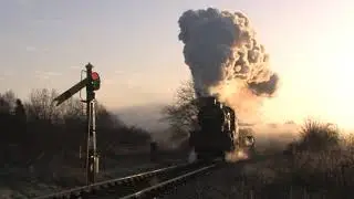 53809 on a freight train at the Bluebell Railway in  December 2008