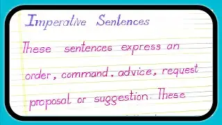 What is an imperative sentences | Definition of imperative sentences | Types of sentences in english
