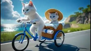 Mama Cat and Her Baby&rsquo;s Sweet Bike Trip by the Sea 🌊🐾 What Happened on the Road?