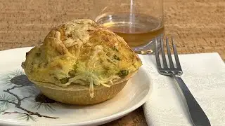 WW2 British Ration Recipe - Homity Pie - Mashed Potato, Red Onion, Peas and Cheddar Cheese In A Pie