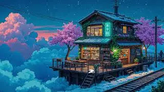 Calm Winter Coffee Shop on a Snowy City Corner ❄️Soft Lofi Beats & Warm Ambience for Study and Relax