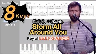 Storm All Around You - Jon Thurlow | Key of Eb,E,F,G,A,B,C,DㅣPiano coverㅣPiano Tutorials
