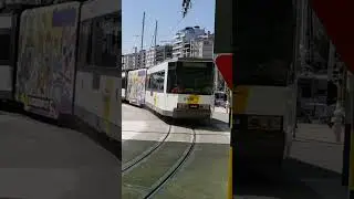 De Lijn Coast Tram - Oostende new Tram Station with 6048 departing on 27/6/19 #shorts