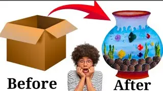 How to make aquarium with waste pitch board ✅#viralvideo#art#craft#youtube#craftwork#school#aquarium