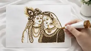 Radha Krishna Henna Art | Realistic Mehndi Drawing with Cone | Devotional Henna Design