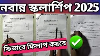 Nabanna Scholarship 2025 Kibhabe form fill up korbo | MLA and self declaration format how to fill up
