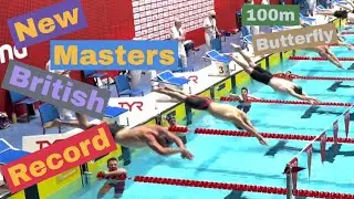 100m Butterfly Masters British Record - Racing Adam Barrett & Masters World Record