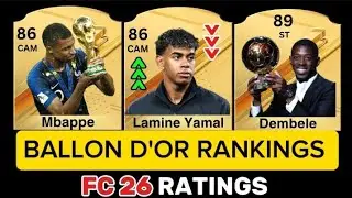 BALLON D'OR NEW RANKINGS 2026 😱 FT.Mbappe, Dembele...