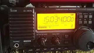Icom IC-R75: daylight signal from Trenton VOLMET Canada 15034 kHz USB