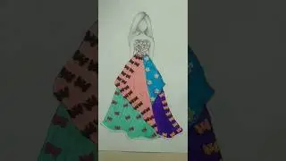 Beautiful creative girl's dress design 👗✨ | #shorts #art #creativeideas #creativeart #ideas