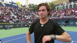 Andrey Rublev - Post Match Interview - R2 - Dubai Duty Free Tennis Championships 2023
