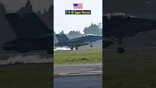 Эта посадка истребителя F/A-18 Super Hornet потрясла всю базу Национальной гвардии ВВС‼️