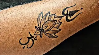 How to make || wow 😮 amazing 😻 Lotus 🪷 and Trishul 🔱 tattoo Design step by step || #explore #trishul