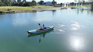 How fast does the Air Glide 385 Full Drop-stitch Kayak go?
