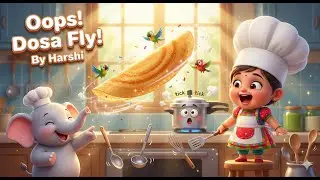 Harshi Chitti Chef 😍👩&zwj;🍳 | Telugu Kids Cartoon Song | Dosa Fly Fun Song | Funny Rhymes