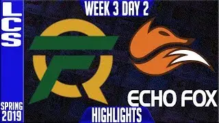 FLY vs FOX Highlights | LCS Spring 2019 Week 3 Day 2 | FlyQuest vs Echo Fox