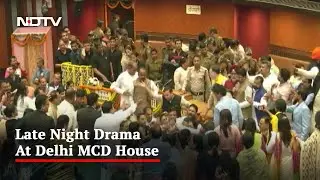 Watch: Chaos During Polls At Delhi Civic Body, Water Bottles Thrown