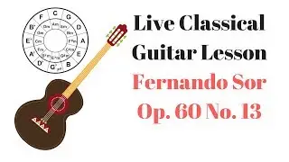 Live Classical Guitar Lesson - Fernando Sor's Op. 60 Etude No. 13 Tutorial