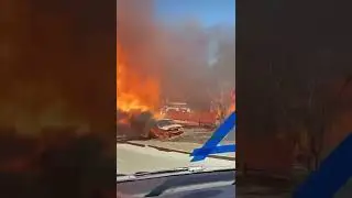 big explosion hit by a missile in the city of kharkov