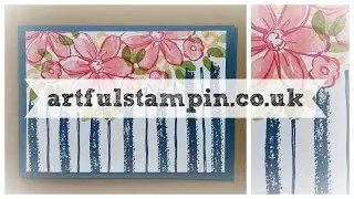 {Floral and Stripes card with Artful Stampin}