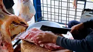 Very good butcher amazing, Fast meat cutting skills, best selling shop,