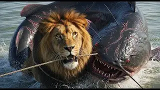 Lion Rescue! Heroic Rescue Team Saves the Brave Father Lion from the Giant Catfish&rsquo;s Deadly Jaws