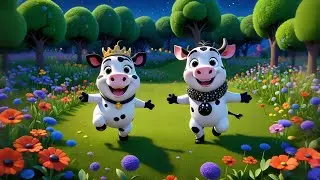 Four Little Cows Jump Over Numbers | Fun Counting Song for Kids | Educational Nursery Rhymes