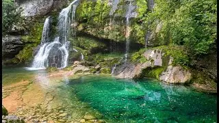Cozy Waterfall And Forest Ambience, Flowing Water And Bird Sounds.