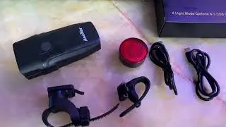 How to use an Ascher rechargeable bike light front and rear 🚲 unboxing #Amazon