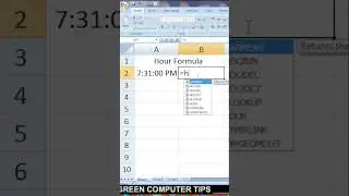 Hour formula in  Excel Trick & Tips #short #ytshorts #youtubeshorts        #youtubevideo #viral