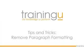 Tips & Tricks: Word Remove Paragraph Formatting
