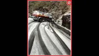 Tanker, Van, and Sumo Skid on Snow-Covered JN Road, No Injuries Reported