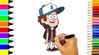 Drawing Dipper Pines || Gravity falls character drawing || Coloring Gravity falls