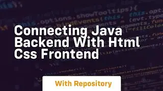 connecting java backend with html css frontend