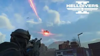 Helldivers 2 R-63CS Diligence Counter Sniper vs Automaton Gunship