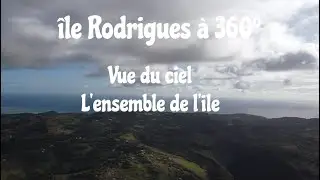 Rodrigues Island 360% sky view in drone.