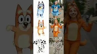 🐾 BLUEY friends and family: Bluey, Bingo, Bandit, Chilli, Muffin, Stripe & Lucky  #shorts #bluey